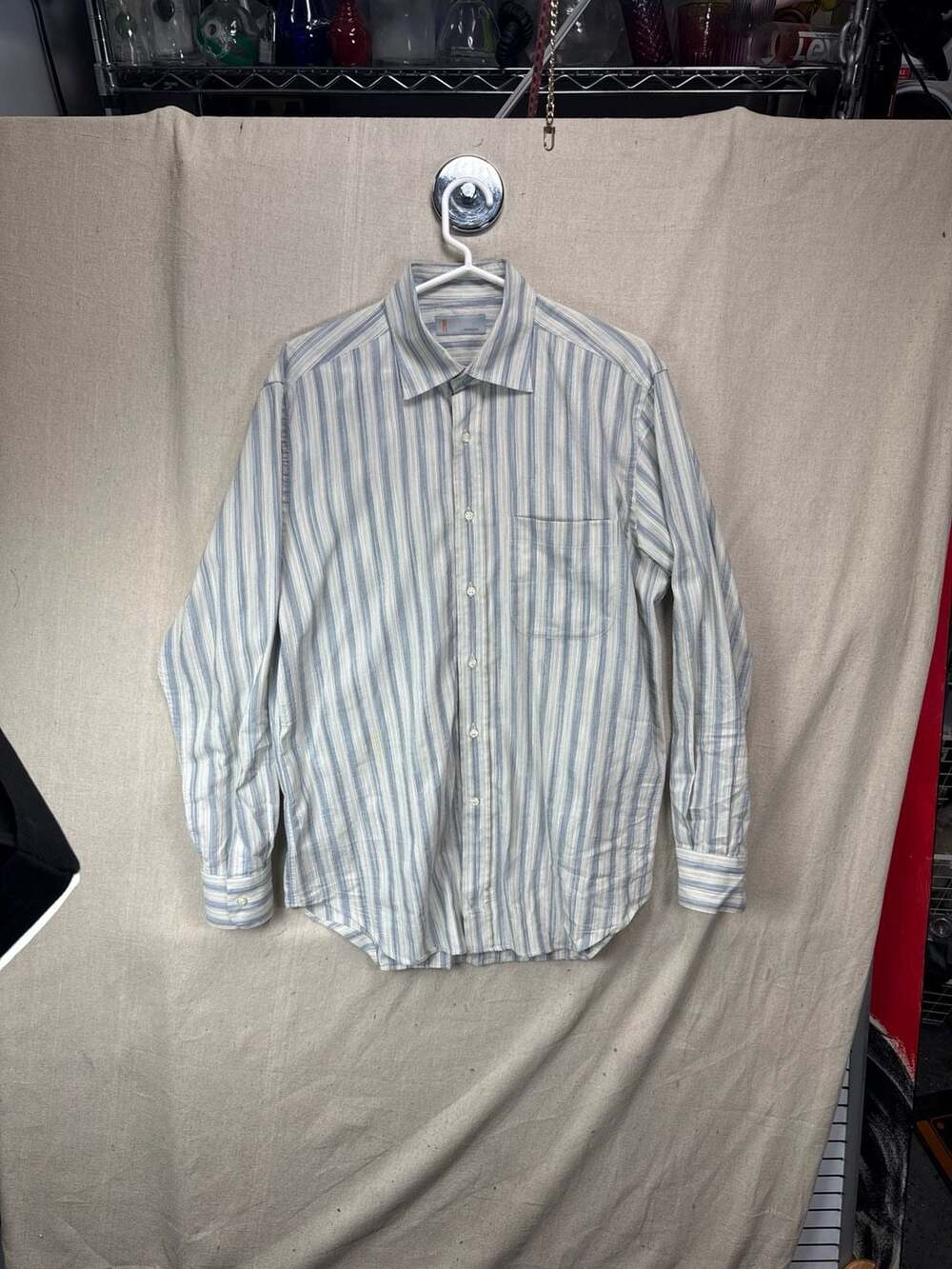 Missoni Blue Striped‎ Long Sleeve Button Down Shirt Size M
